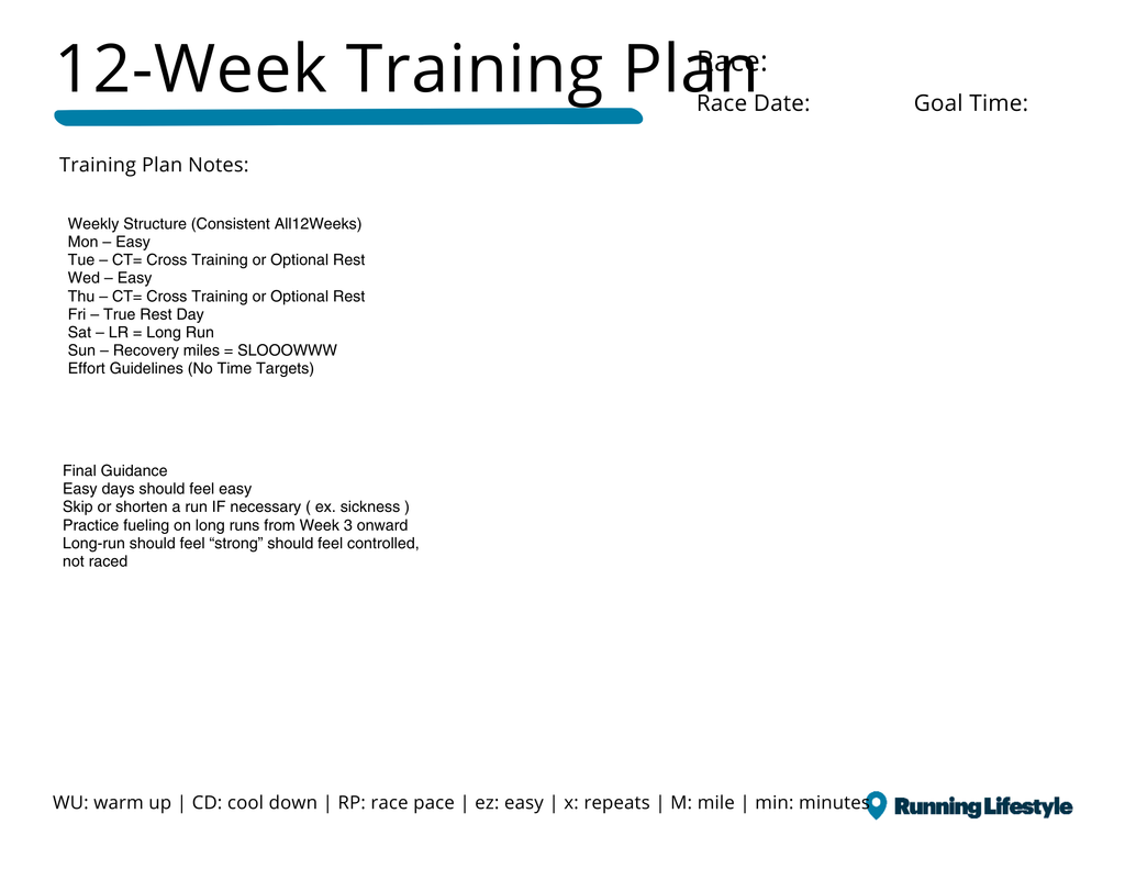 12 week Half Marathon
